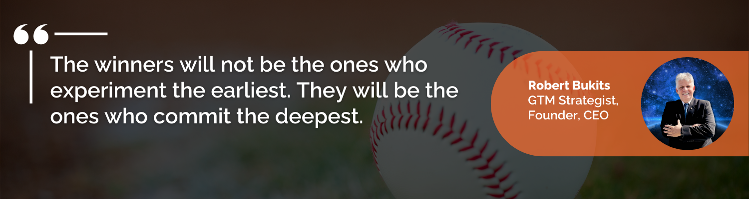 The winners will not be the ones who experiment the earliest. They will be the ones who commit the deepest.